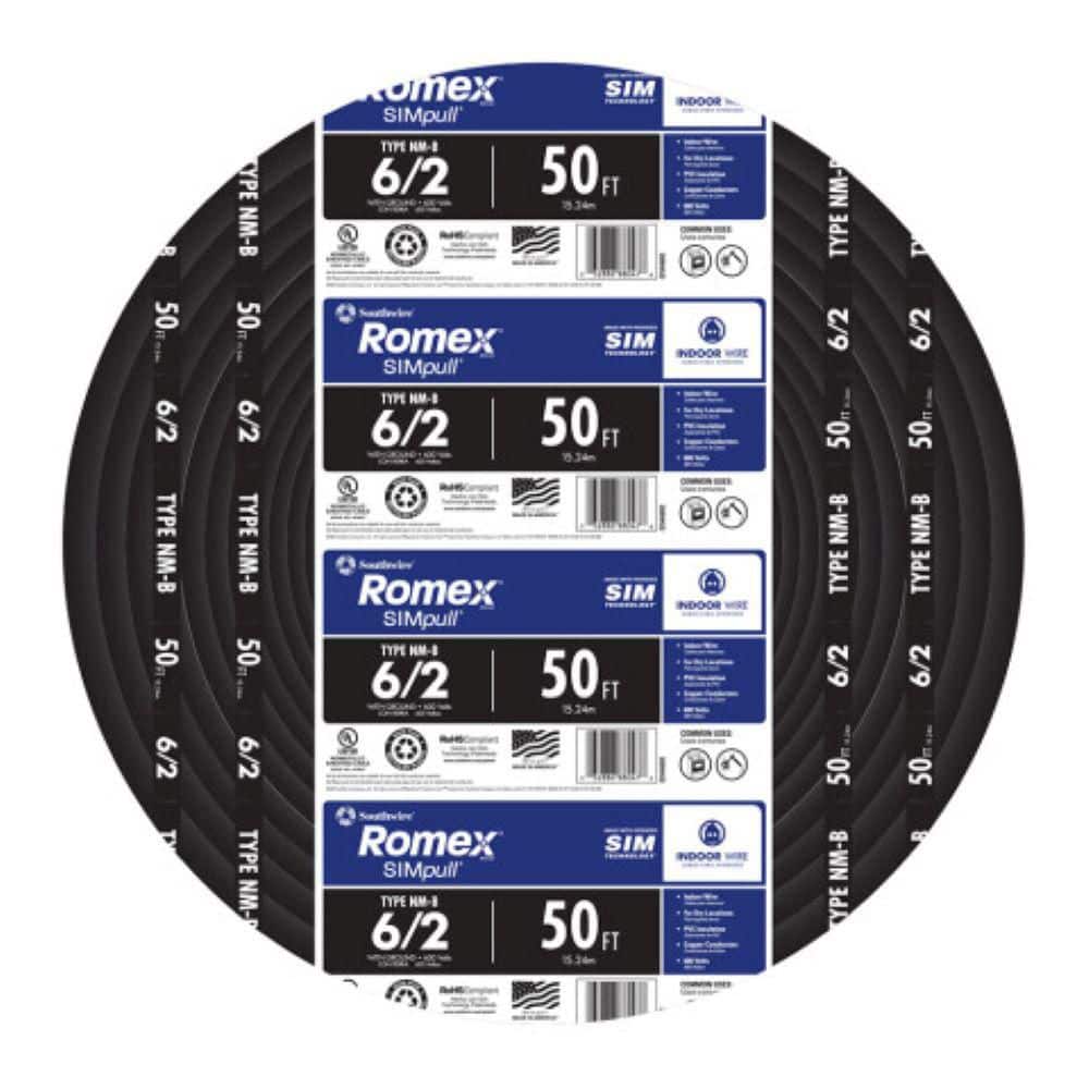 Southwire 50 ft. 6/2 Romex SIMpull NM-B