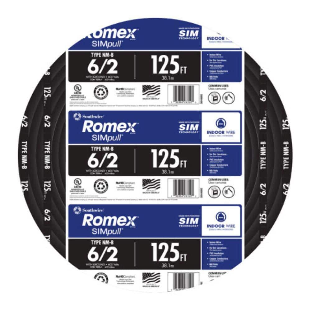 Southwire 125 ft. 6/2 Romex SIMpull NM-B