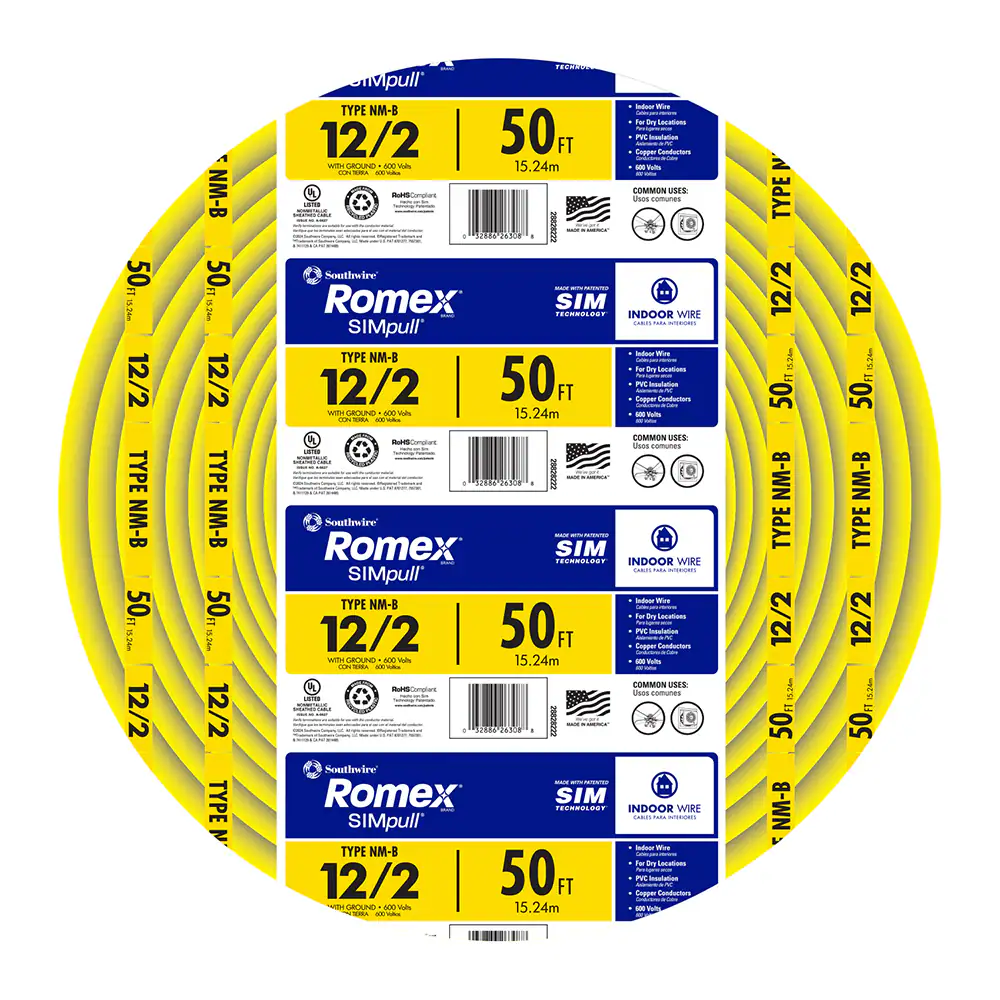 Southwire 50 ft. 12/2 Romex SIMpull NM-B