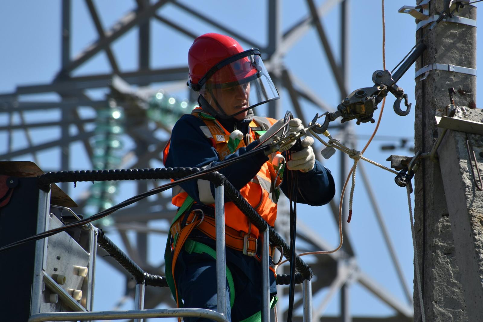 Electrical technician working on wiring
